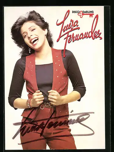 AK Luisa Fernandez in roter Weste, Autograph