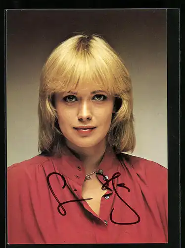 AK Musikerin Siw Inger mit blonden Haaren, Autograph