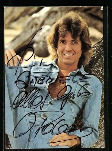 AK Musiker Chris Roberts in Jeansjacke, Autograph