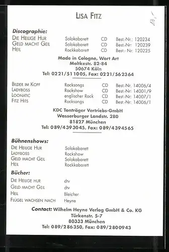 AK Musiker Lisa Fitz mit Dreadlocks, Autograph