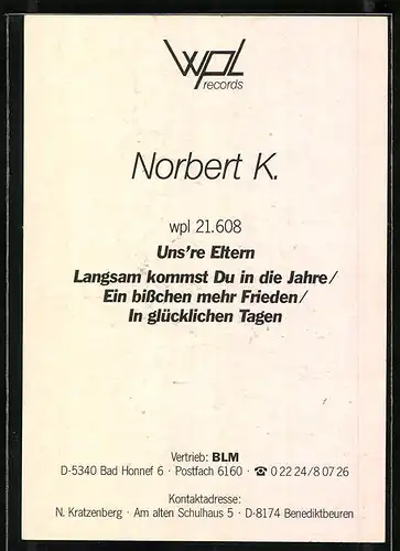 AK Musiker Norbert K. in einer Lederweste, Autograph