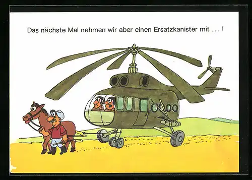 AK NVA, Pferd zieht Hubschrauber