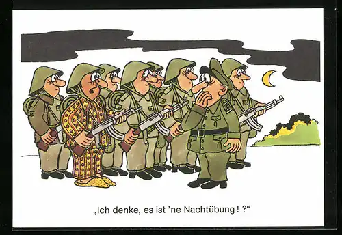 AK NVA, Soldaten bei einer Nachtübung