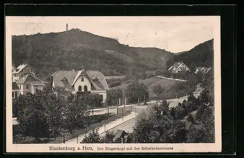 AK Blankenburg a. Harz, Der Ziegenkopf mit der Rübeländerstrasse