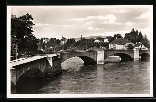 AK Rheinfelden / Baden, Rheinbrücke mit Haus Salmegg