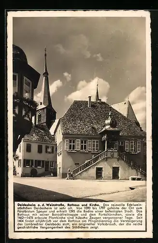 AK Deidesheim a. d. Weinstrasse, Rathaus und Kirche