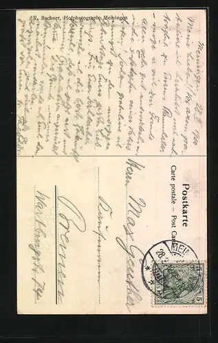 AK Meiningen, Märchenbrunnen, Ludwig Bechstein-Denkmal