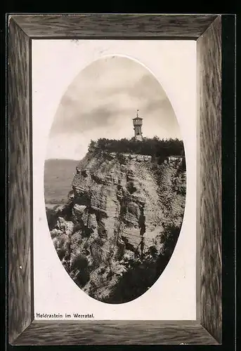AK Heldrastein / Werratal, Fels mit Aussichtsturm