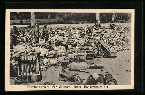 AK Erbeutete französische Munition, Minen, Handgranaten etc.