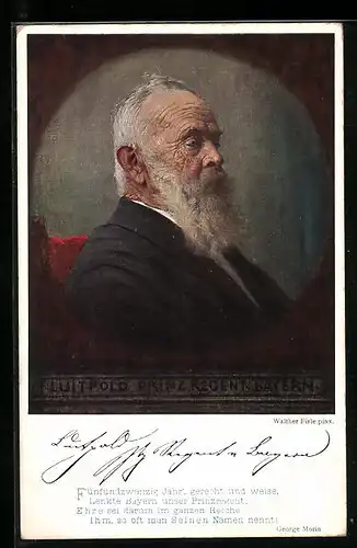 AK Prinzregent Luitpold von Bayern, Ganzsache Bayern