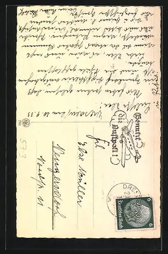 AK Kaktus und Pflanze in einer Vase