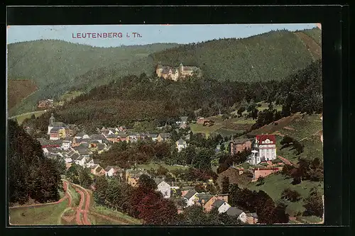 AK Leutenberg i. Th., Panoramablick vom Berg aus gesehen