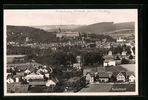 AK Rudolstadt, Totalansicht mit Burg
