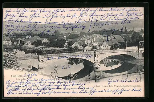 AK Saalfeld / Saale, Gesamtansicht der Altstadt