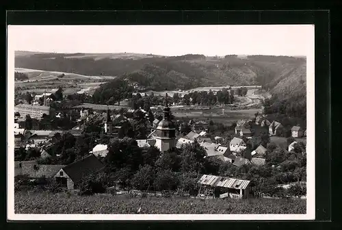 AK Berga / Elster, Totale vom Berg aus gesehen
