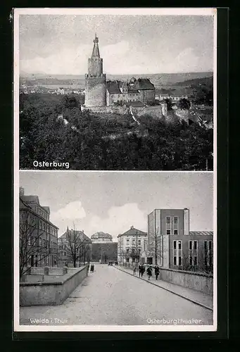 AK Weida i. Thür., Osterburg und Osterburgtheater