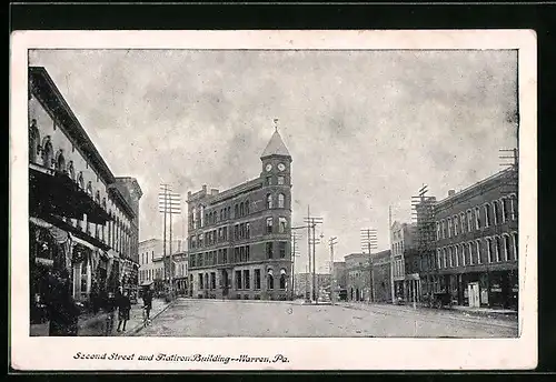 AK Warren, PA, Second Street and Flatiron Building