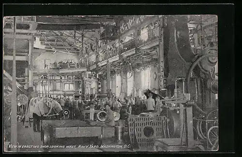 AK Washington D.C., Navy Yard, View in Erecting Shop, looking west