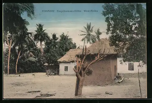 AK Conakry, Eingeborenen-Hütte