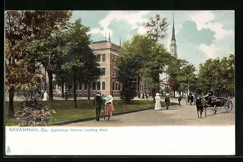 AK Savannah, GA, Oglethorpe Avenue looking west