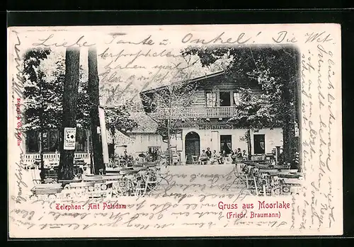 AK Potsdam, Gasthaus Moorlake Friedrich Braumann