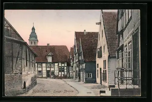 AK Salzuflen, Lange-Strasse mit Fachwerkhäusern