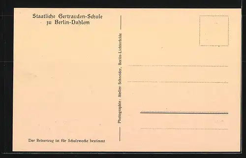 AK Berlin-Dahlem, Staatliche Gertrauden-Schule