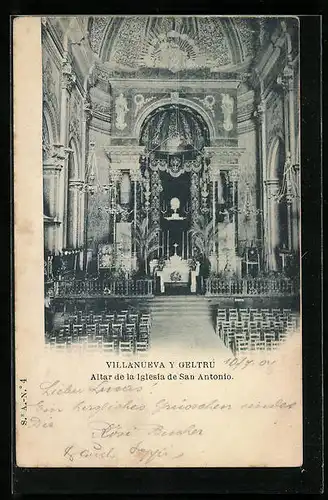 AK Villaneuva y Geltrú, Altar de la Iglesia de San Antonio