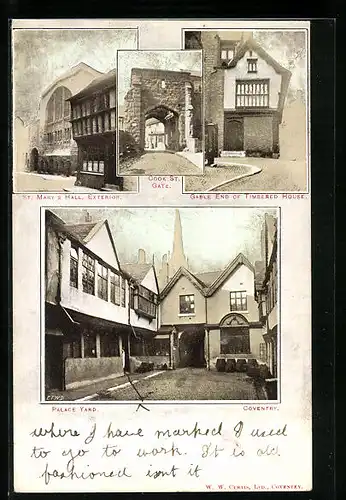 AK Coventry, Palace Yard, St. Mary`s Hall Exterior, Cook St. Gate