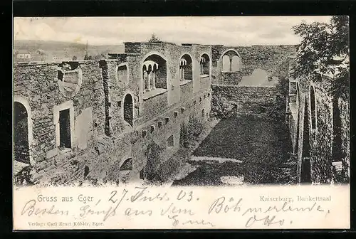 AK Eger, Ruine der Kaiserburg, Bankettsaal