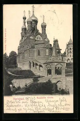 AK Karlsbad, Russische Kirche