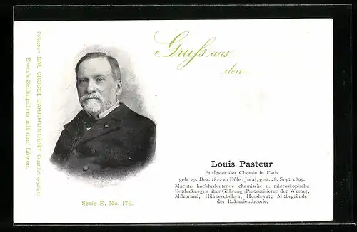 Lithographie Louis Pasteur, Portrait des Professor der Chemie zu Paris