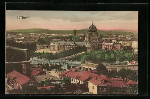 AK Potsdam, Blick über die Stadt mit St. Nikolai