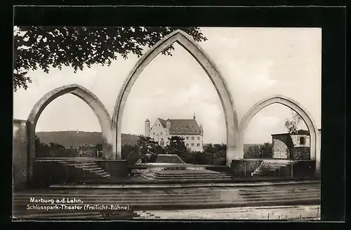 AK Marburg a. d. Lahn, die Freilicht Bühne am Schlosspark-Theater