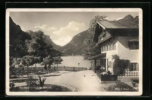 AK Bad Reichenhall, Gasthaus am Ufer des Saalachsee