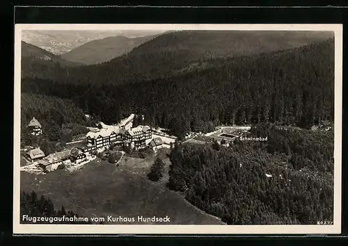 AK Hundseck, das Kurhaus im nördlichen Hochschwarzwald, Fliegeraufnahme