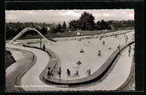 AK Malsch am Schwarzwald, Badegäste im Schwimmbad