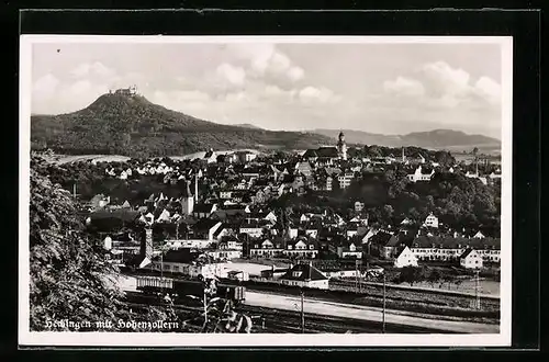 AK Hechingen, Generalansicht mit Hohenzollern