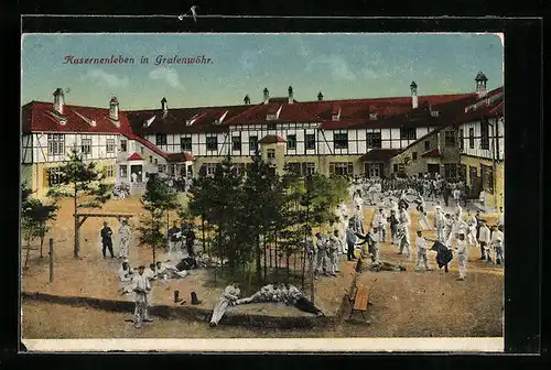 AK Grafenwöhr, Soldaten auf dem Kasernenhof