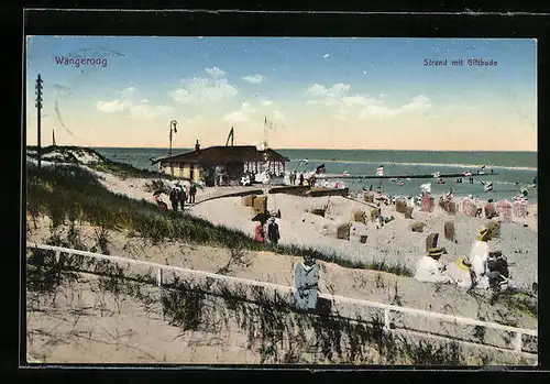 AK Wangeroog, Strand der Nordsee mit Giftbude