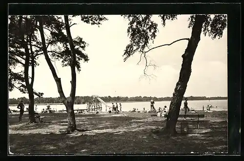 AK Kallinchen bei Zossen, Badestelle am Motzener See