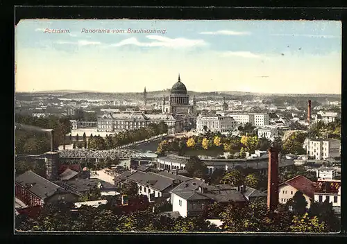 AK Potsdam, Panorama vom Brauhausberg aus