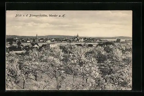 AK Werder a. Havel, Blick von der Bismarckhöhe