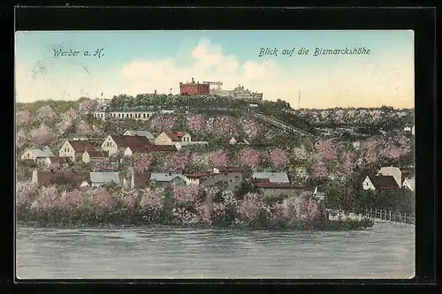 AK Werder a. Havel, Blick auf die Bismarckshöhe zur Blütezeit