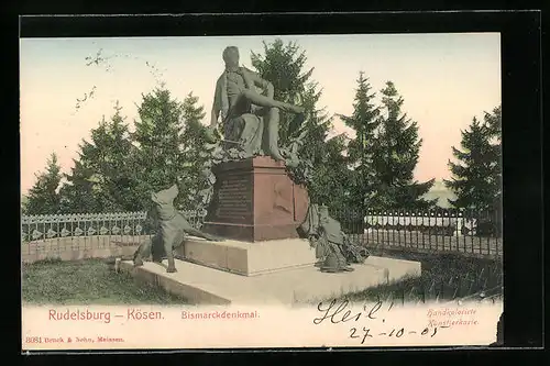 AK Rudelsburg Kösen, das Bismarckdenkmal