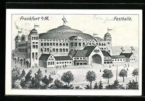 AK Frankfurt-Westend, Blick auf die Festhalle