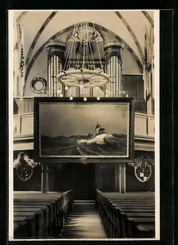 AK Wilhelmshaven, Marine Gedächtniskirche, Innenansicht der Evangelischen Garnisonkirche