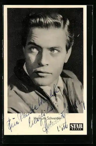 AK Schauspieler Helmuth Schneider im Portrait mit original Autograph