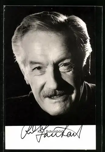 AK Schauspieler Karl Schönböck portraitiert mit original Autograph