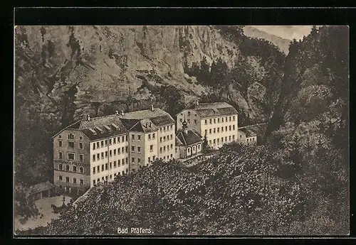 AK Bad Pfäfers, Hotel Bad Pfäfers in der Schlucht